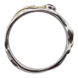 Silver modernist tourmaline set ring stamped 925  