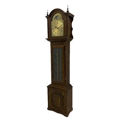 Modern oak longcase clock
