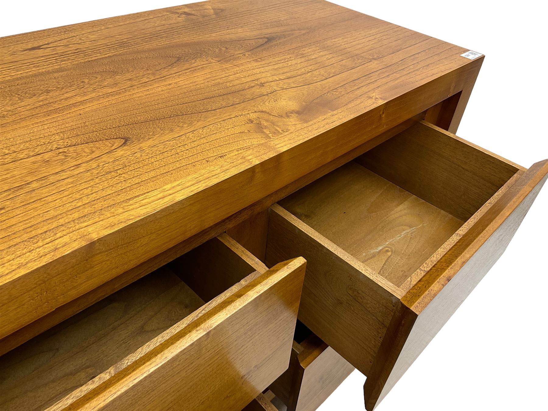 Sirene Design Ltd - contemporary solid ash 'Faro' sideboard or low unit, fitted with bank of eight uniform drawers, on square feet