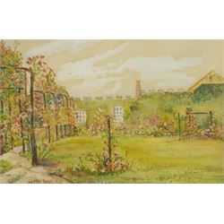 Austin Smith (Scarborough early 20th century): Garden Scene, watercolour signed and dated 1917, 21cm x 33cm