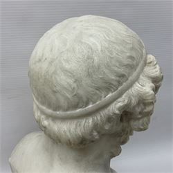 After the antique, 19th century classical style marble bust, carved as Homer, H33.5cm

