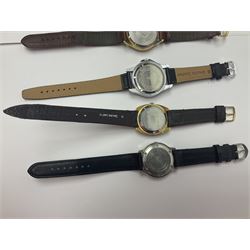 Three automatic wristwatches including Seiko, Debert chronograph and Swiss Emperor and four manual wind wristwatches including Chronograph Swiss, Interpol, Mithras chronograph and Oris