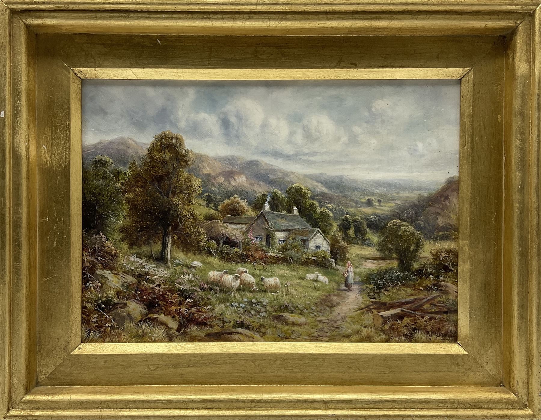 Robert John Hammond (British 1879-1911): Upland Cottages, pair oils on canvas signed 24cm x 34cm (2)