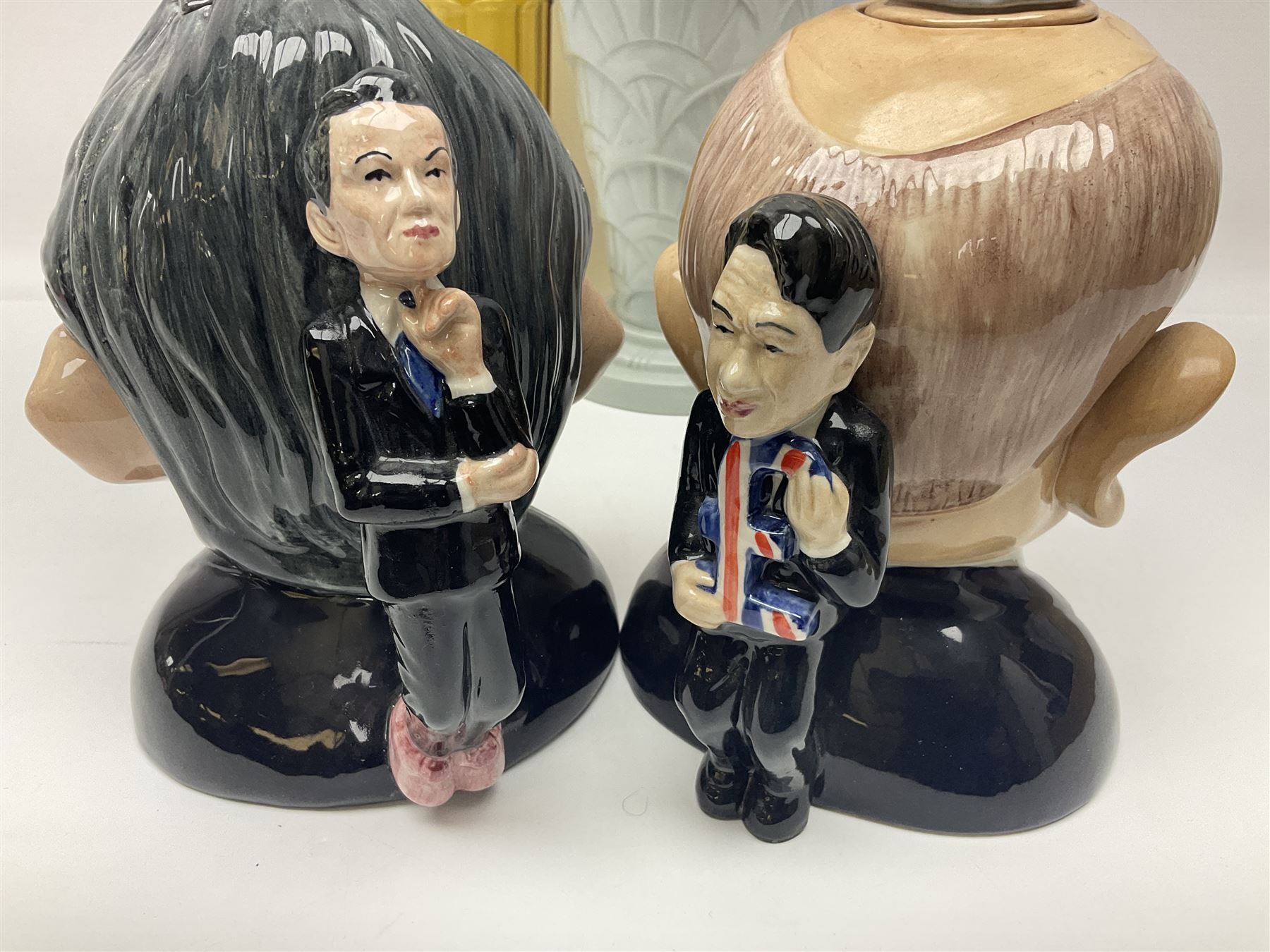 Bairstow Manor Pottery Tony Blair teapot and Tony Hague, Spode Copeland vase, glass vases, glass paperweight etc 