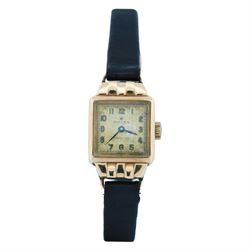 Rolex Precision ladies 9ct gold manual wind wristwatch, case No. 297900, silvered dial wit...