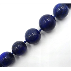  Graduating lapis lazuli bead necklace max bead width 1.6cm  