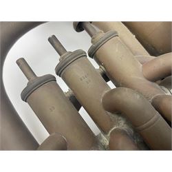 Early 20th century French Jerome Thibouville-Lamy Class B brass 4-valve euphonium for restoration or display L59cm