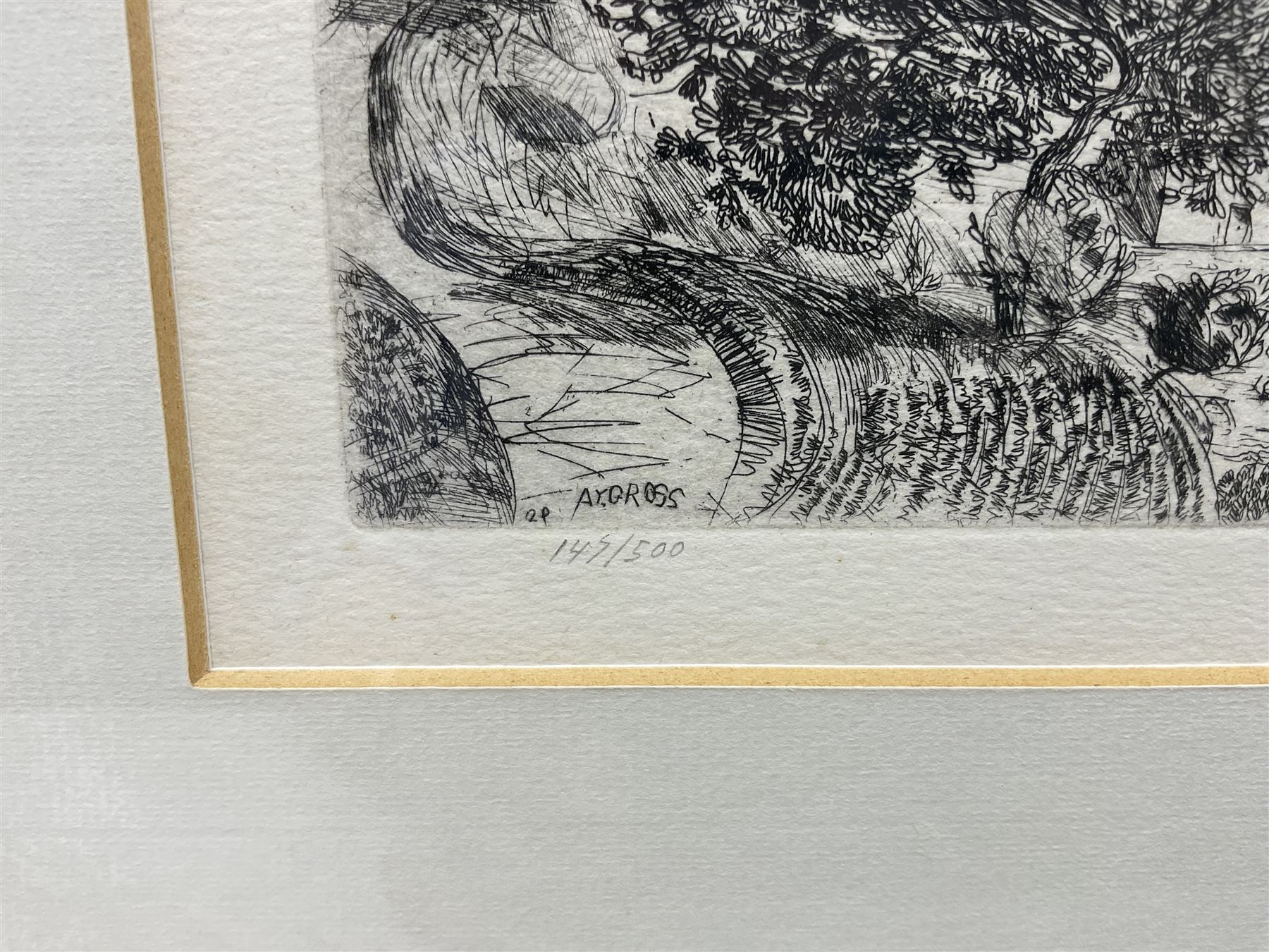 Anthony Gross CBE RA (British 1905-1984): 'Chasteaux Corrèze', etching signed in the plate, numbered 147/500 in pencil 15cm x 23cm