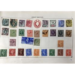 Great British and World Queen Victoria and later stamps, including penny black with black MX cancel, France, Holland, Sweden, Germany etc, housed in 'The Excelsior Postage Stamp Album'