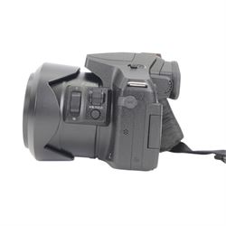 Panasonic Lumix DMC-FZ330 DSLR camera body with a Leica DC Vario-Elamrit 1:2.8/4.5-108 ASPH lens, with lens cap, hood and carry strap, in Lowepro carrycase 