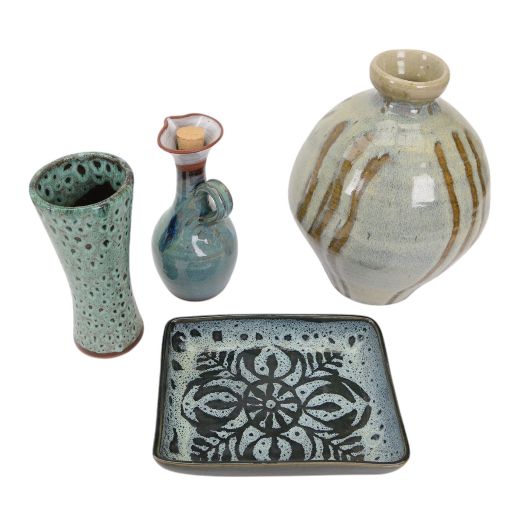 Celtic pottery Newlyn, bowl, dish and plate, together with other studio pottery 