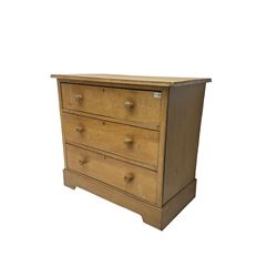Traditional rustic pine chest fitted with three drawers