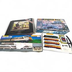 Four Hornby trainsets, including Silver Jubilee electric train set, Intercity 225 and Batt...