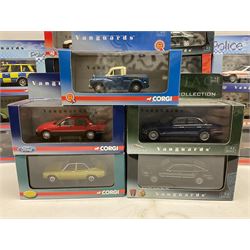 Lledo and Vanguard 1:43 scale die-cast models including Land Rover, Vauxhall, MG, Police and others, all boxed (21)