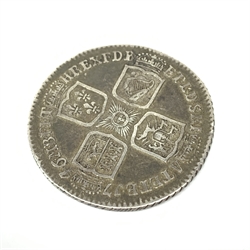 George II 1746 shilling coin, LIMA below bust