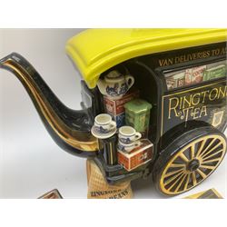 Ringtons novelty teapots, comprising the Ringtons Delivery Van teapot, and the Tea Merchant teapot, both with boxes and certificates of ownership.