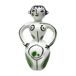 Cesar Manrique (Spanish 1919-1992): 'Naked Woman' pottery vase, H27.5cm