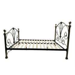 Bronze finish metal 4’ 6” double bedstead