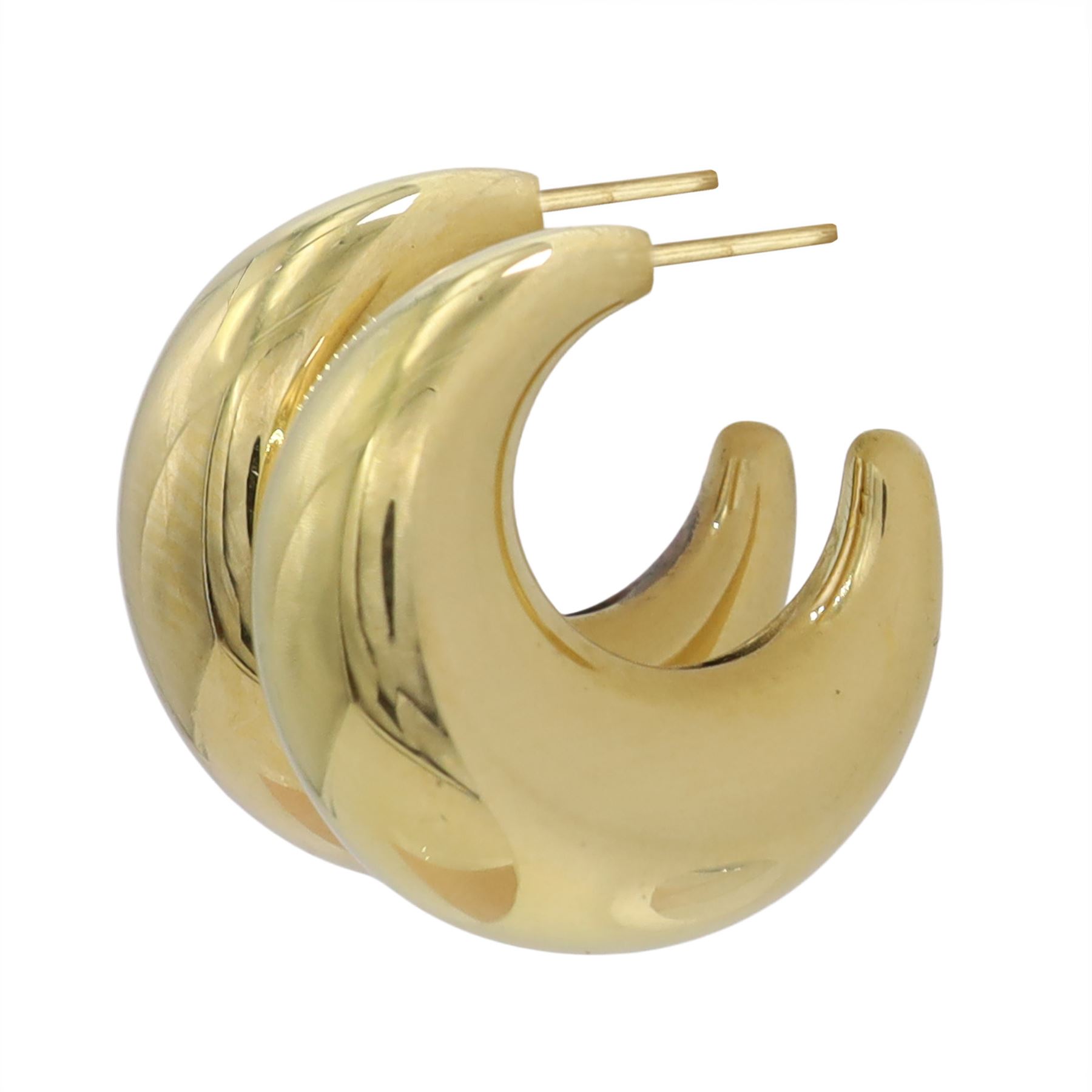 Georg Jensen pair of 18ct gold hoop earrings, stamped 750, boxed