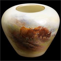 Royal Worcester small vase, painted with