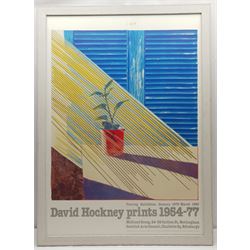 After David Hockney (British 1937-): 'Sun - David Hockney prints 1954-77', exhibition poster pub. 1979, 96cm x 68cm