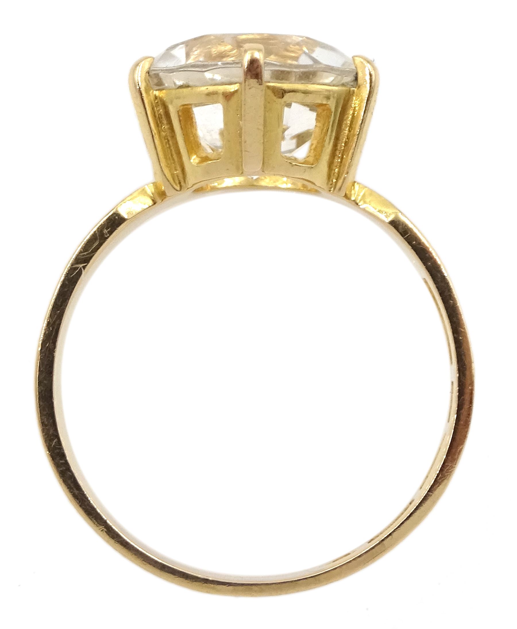 Swedish 18ct gold single stone rock crystal ring by Bengt Hallberg, stamped 18K 