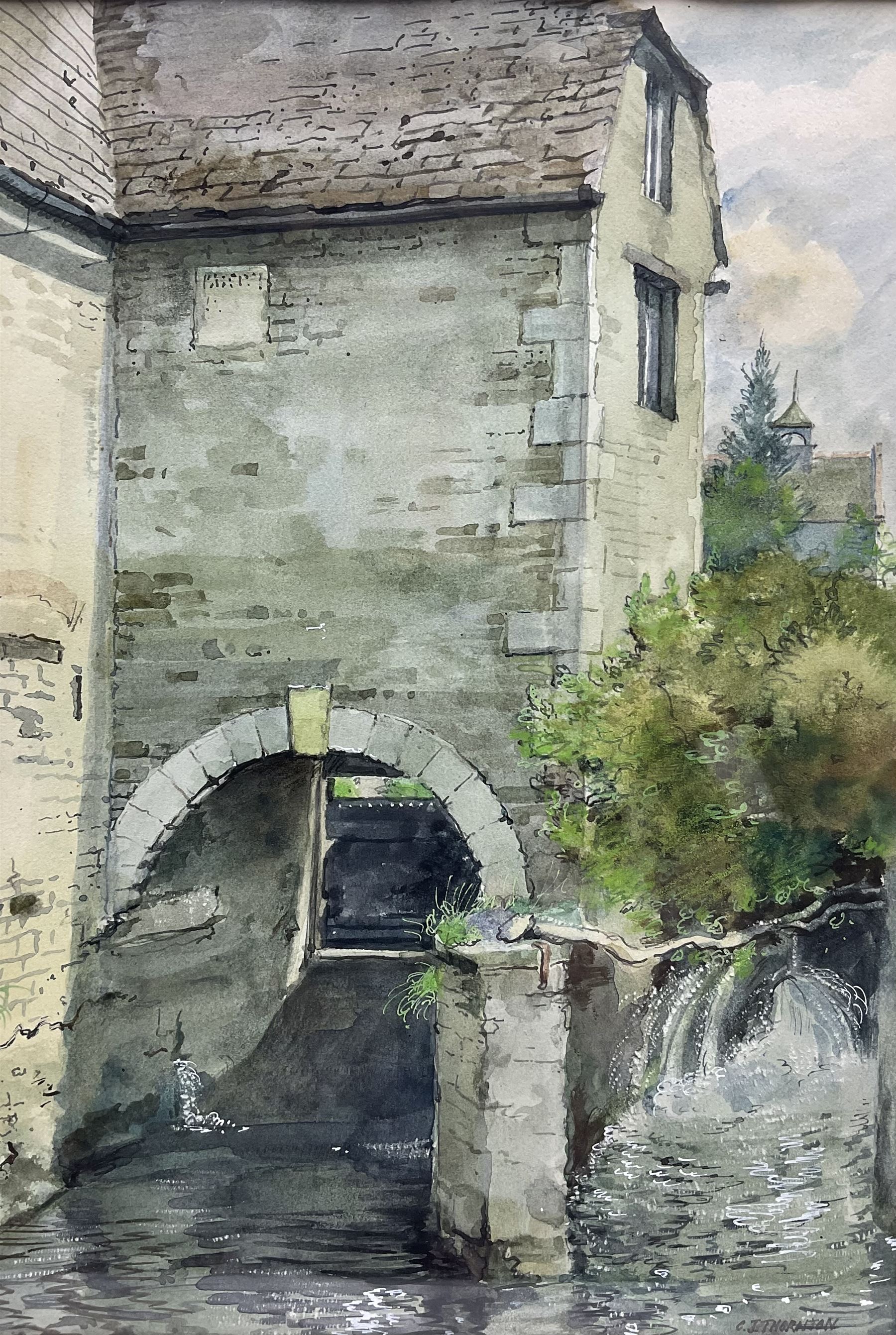 Cecil J Thornton (British 1911-2001): The Mill, watercolour signed 26cm x 18cm