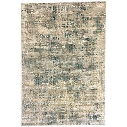 Contemporary abstract rug in blue and grey shades 