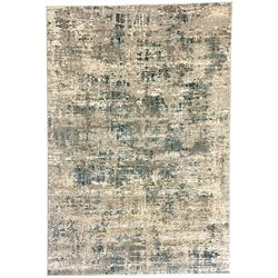  Contemporary abstract rug in blue and grey shades 