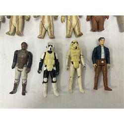 Star Wars - fourteen early loose 3 3/4” action figures to include 1977 Chewbacca, 1977 Stormtrooper, Luke Skywalker Jedi Knight outfit, Han Solo Bespin Outfit etc 