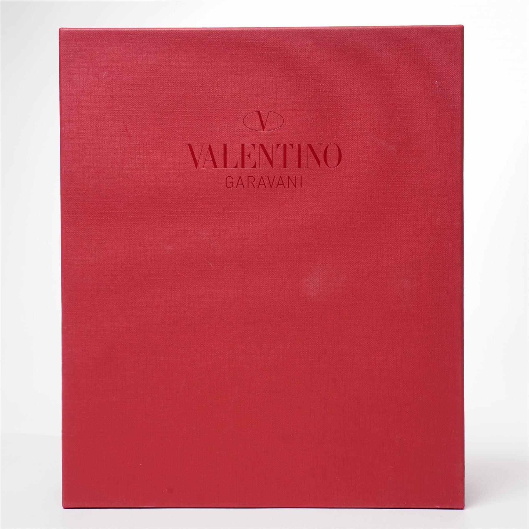 Valentino Garavani - pair of Rockstud grained leather and leather strap stiletto heels in blue, with pointed toes and gold tone pyramid stud detailing to the uppers, size 38, unused with original box and dust bag