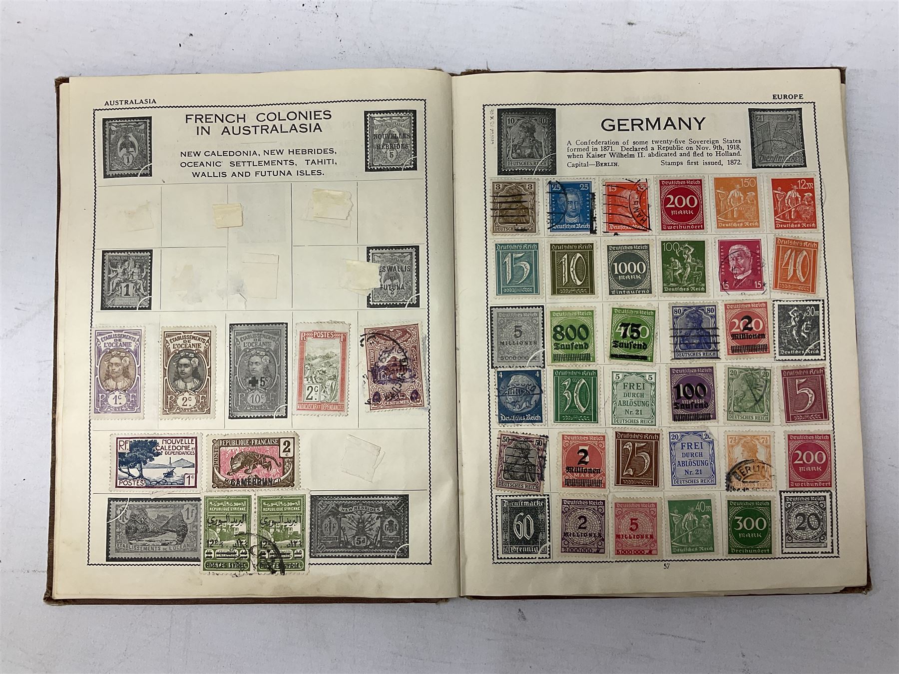 Stamps including Argentina, Austria, Belgium, Canada, Egypt, Germany, Hungary, Queen Victoria and later Great British etc, housed in two albums
