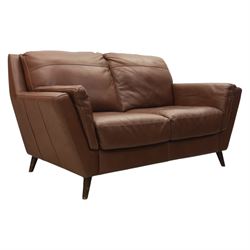 Sofology - grand two cushion three seat sofa, and matching two seater, upholstered in cocoa brown leather
Lengths: 210cm and 165cm