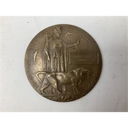 WWI bronze death plaque - John Stuart Phelps