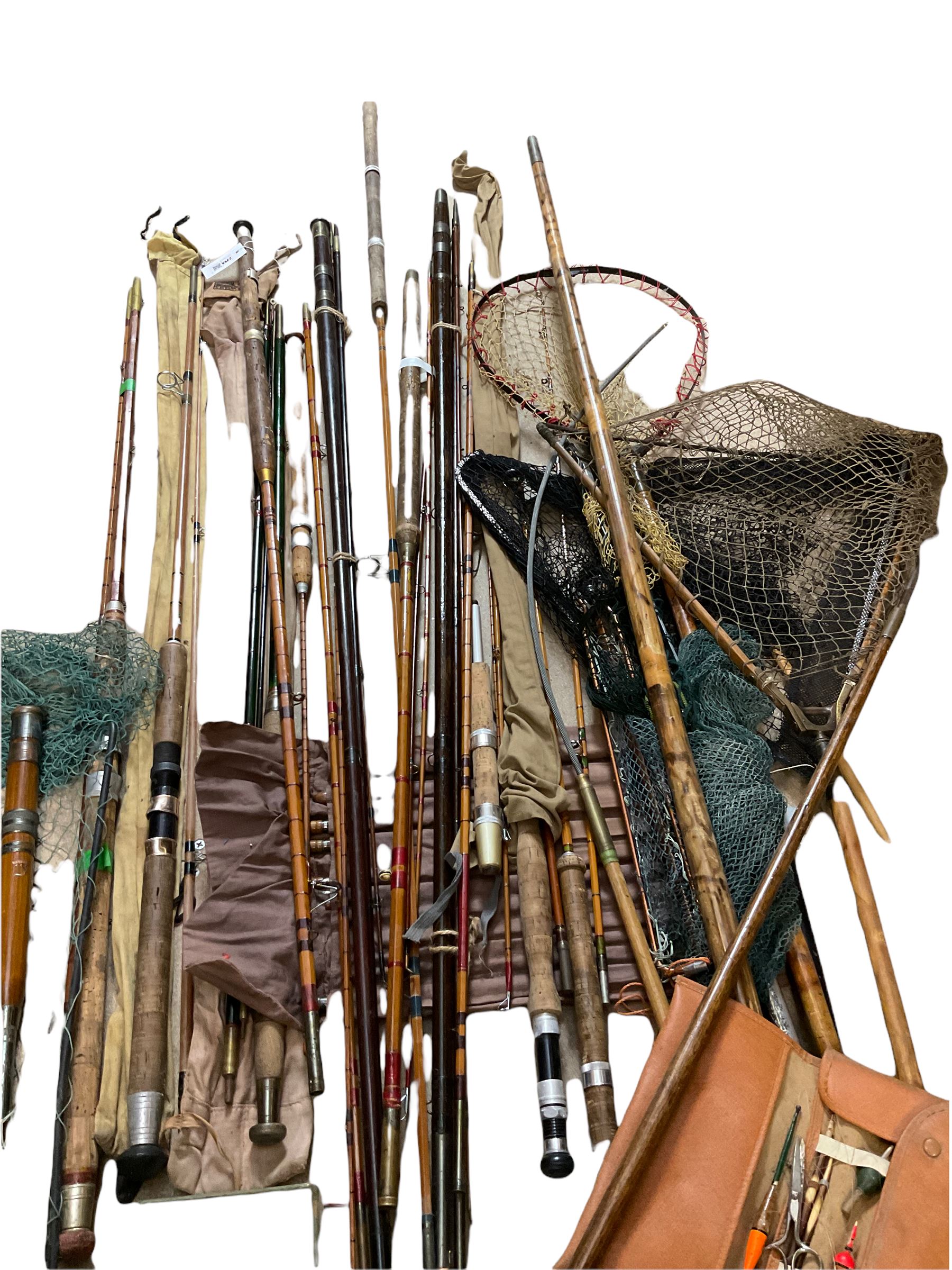 Fishing tackle and miscellaneous items including fishing gaff, various