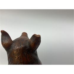 Beswick pig CH Wall CH Boy 53 figure, Priory Castings model of a seated pig, majolica ashtray in the form of an Indian elephant, elephant figure in green glaze and brass figures of pigs, Beswick pig L16cm