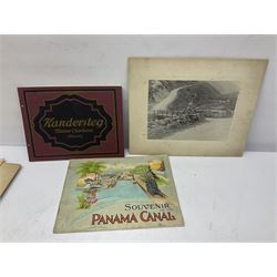 Two albums of cigarette cards, including Carreras Alice in Wonderland examples, together with vintage greetings cards, postcards, theatre stills, etc