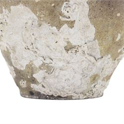 Stoneware jar, with aquatic encrustations, possibly from a shipwreck, H32cm 