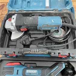 Erbauer EMT18-Li-QC cordles multi tool with charger and accessories together with corded Erbauer angle grinder in carry cases - THIS LOT IS TO BE COLLECTED BY APPOINTMENT FROM DUGGLEBY STORAGE, GREAT HILL, EASTFIELD, SCARBOROUGH, YO11 3TX