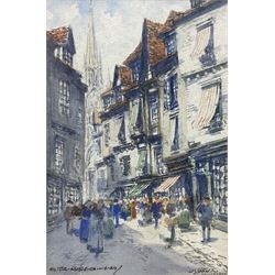 Victor Noble Rainbird (British 1887-1936): Street in 'Normandy', watercolour signed and titled 22cm x 15cm