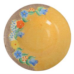 Clarice Cliff Bizarre for Newport Pottery dish, decorated in the Canterbury Bells pattern,...