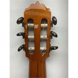 2019 A. Burguet Valencia hand made Flamenco guitar model IF-001 with spruce top and cypress wood back and sides; bears maker's label, L98cm; in original Burguet fitted hard carrying case