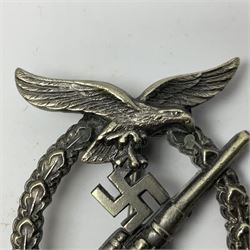 WWII German Luftwaffe Flak badge, indistinct maker's mark stamped under pin