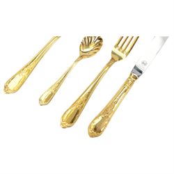 Chromstahl canteen of gilt cutlery for twelve 