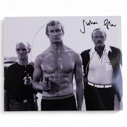 Collection of James Bond related signed film stills and promotional photographs, including Sean Connery and Pierce Brosnan promotional shots, Desmond Llewelyn, Octopussy poster, John Glenn, Blanche Ravalel, Geoffrey Holder and Julian Glover, all with certificates of authenticity