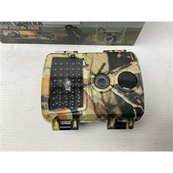 Four shooting accessories - Riflescope 3-9 x 50 scope; Digital Trail Camera; Megaorei M3 night sight add on; and Logan Gun Lamp; all boxed (4)