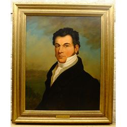 J Adams after Harry Hall (British c.1814-1882): Portrait of 'John Gully 1783-1863', oil on canvas signed and dated 2000 verso 75cm x 60cm