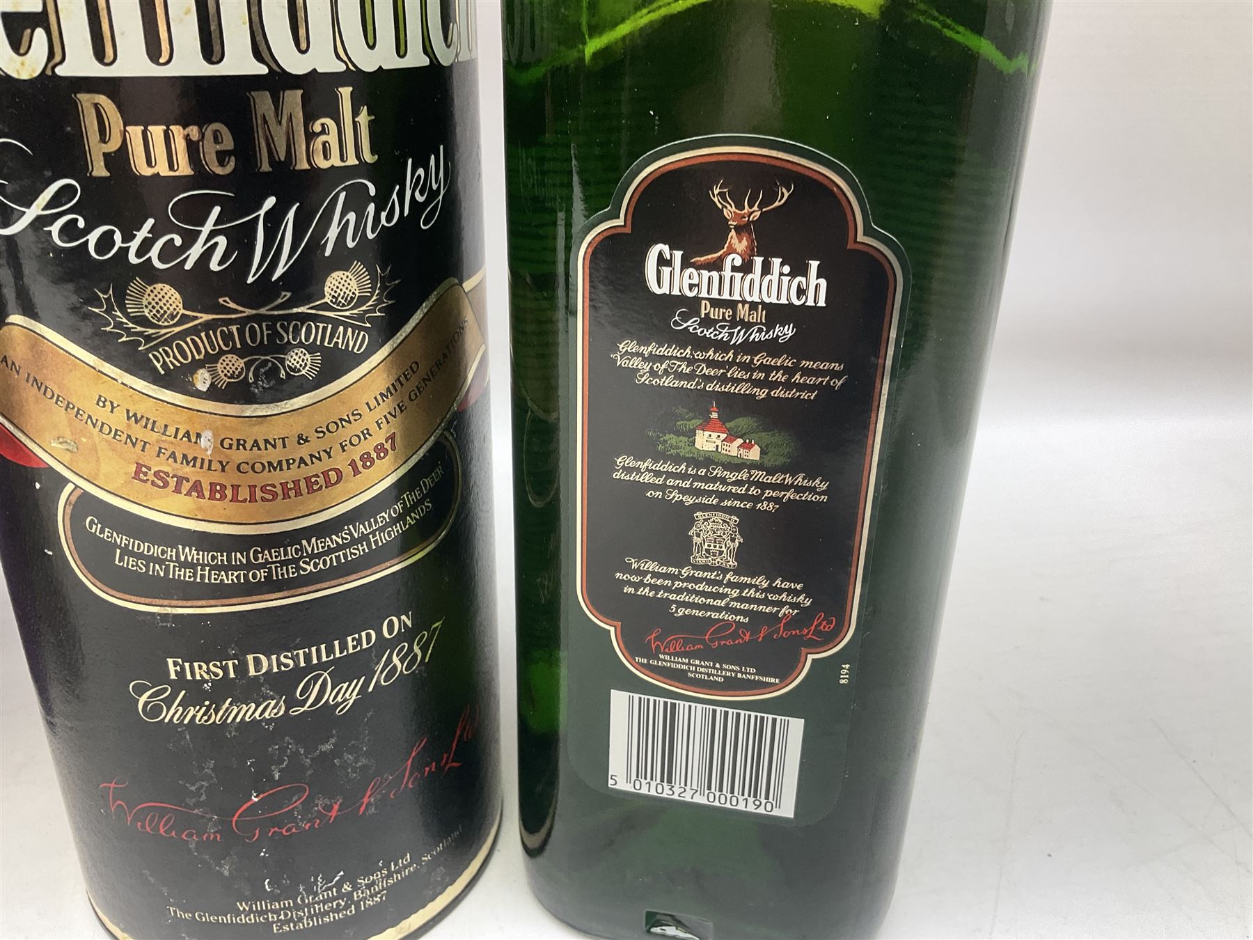 Mixed whisky and port, to include Glenlivet, twelve year old, single