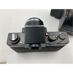 Topcon RE Super camera body, serial no.4681129, with 'RE. Auto-Topcor 1.8/5.8cm' lens, serial no. 11669018, in leather case