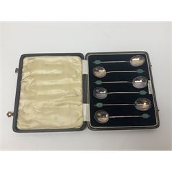 Cased set of six silver teaspoons, hallmarked 